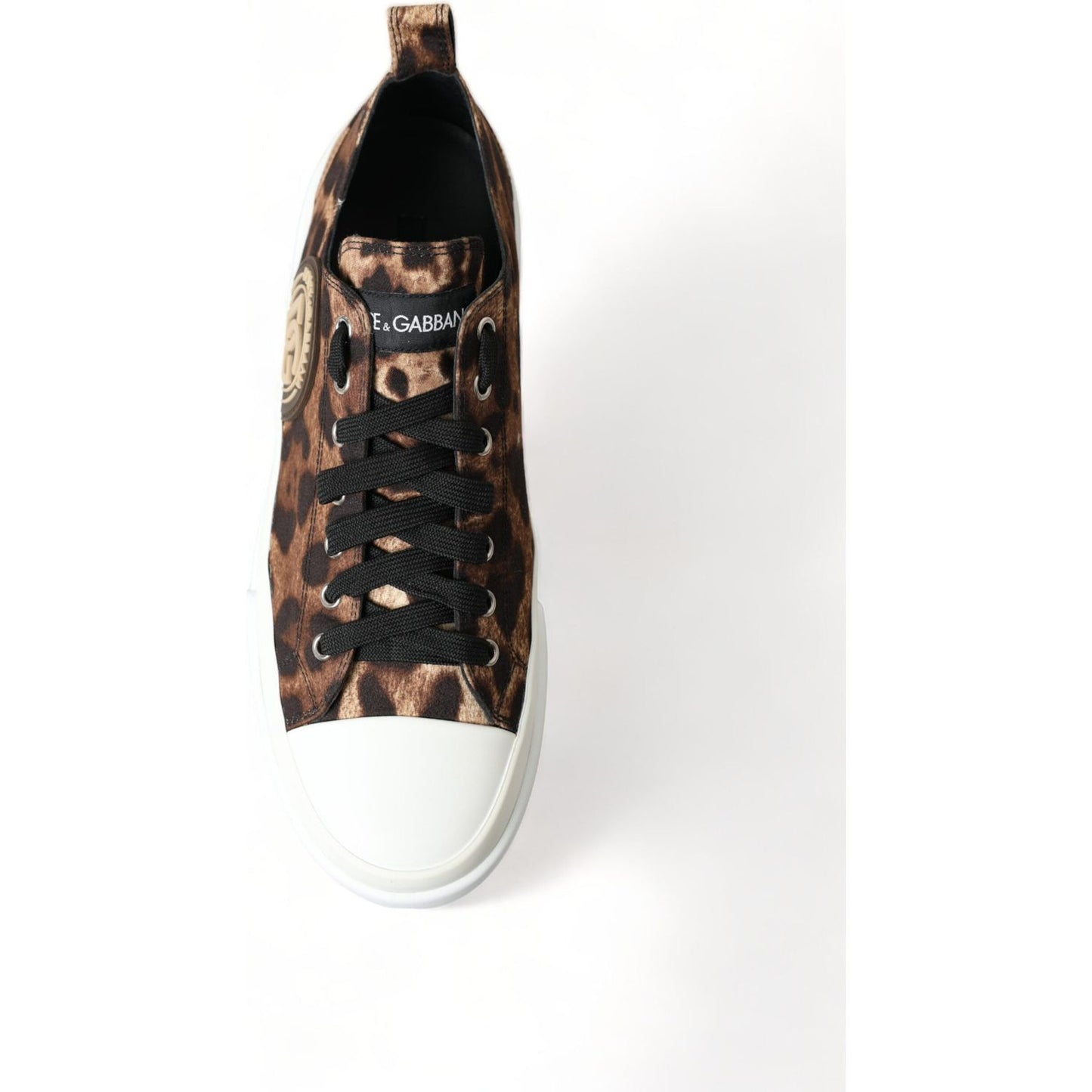 Dolce & Gabbana Brown Leopard Canvas Sneakers Shoes MV5235-44.5
