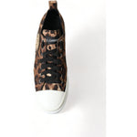 Dolce & Gabbana Brown Leopard Canvas Sneakers Shoes MV5235-44.5