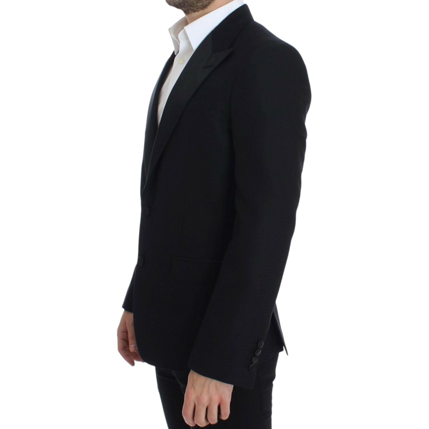 Dolce & Gabbana Black wool silk SICILIA blazer
