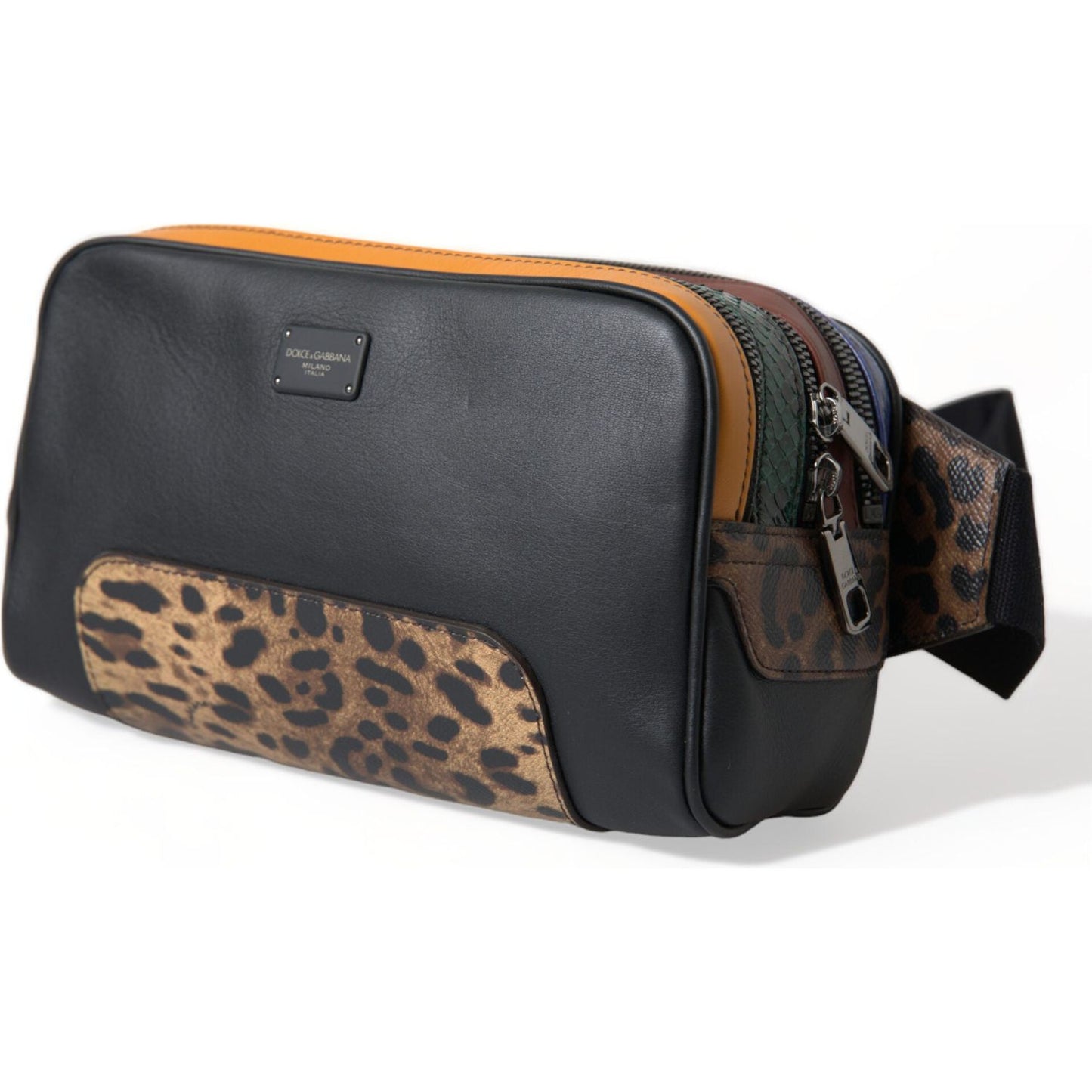 Dolce & Gabbana Black Exotic Leather Logo Belt Waist Fanny Pack Bag Dolce & Gabbana