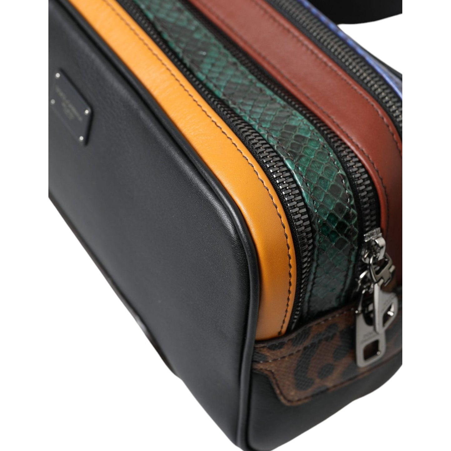 Dolce & Gabbana Black Exotic Leather Logo Belt Waist Fanny Pack Bag Dolce & Gabbana