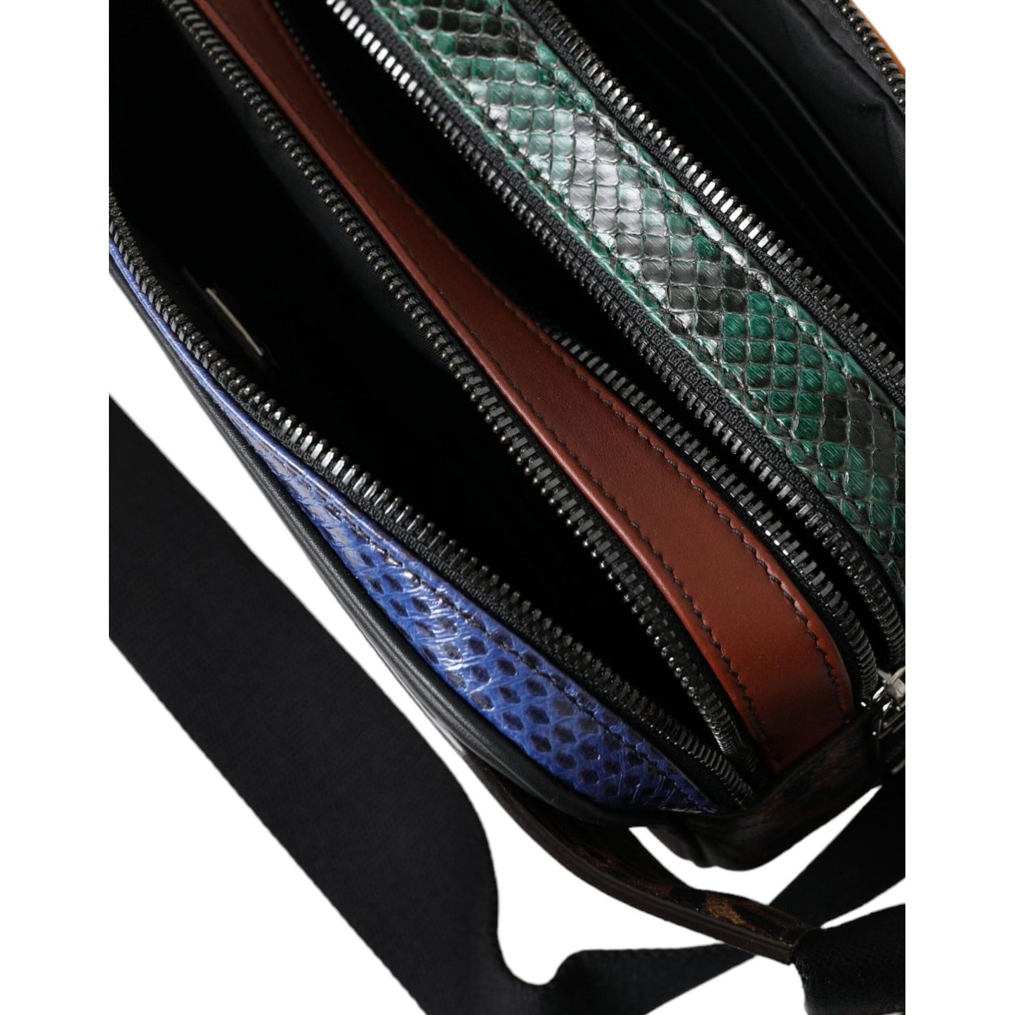 Dolce & Gabbana Black Exotic Leather Logo Belt Waist Fanny Pack Bag Dolce & Gabbana