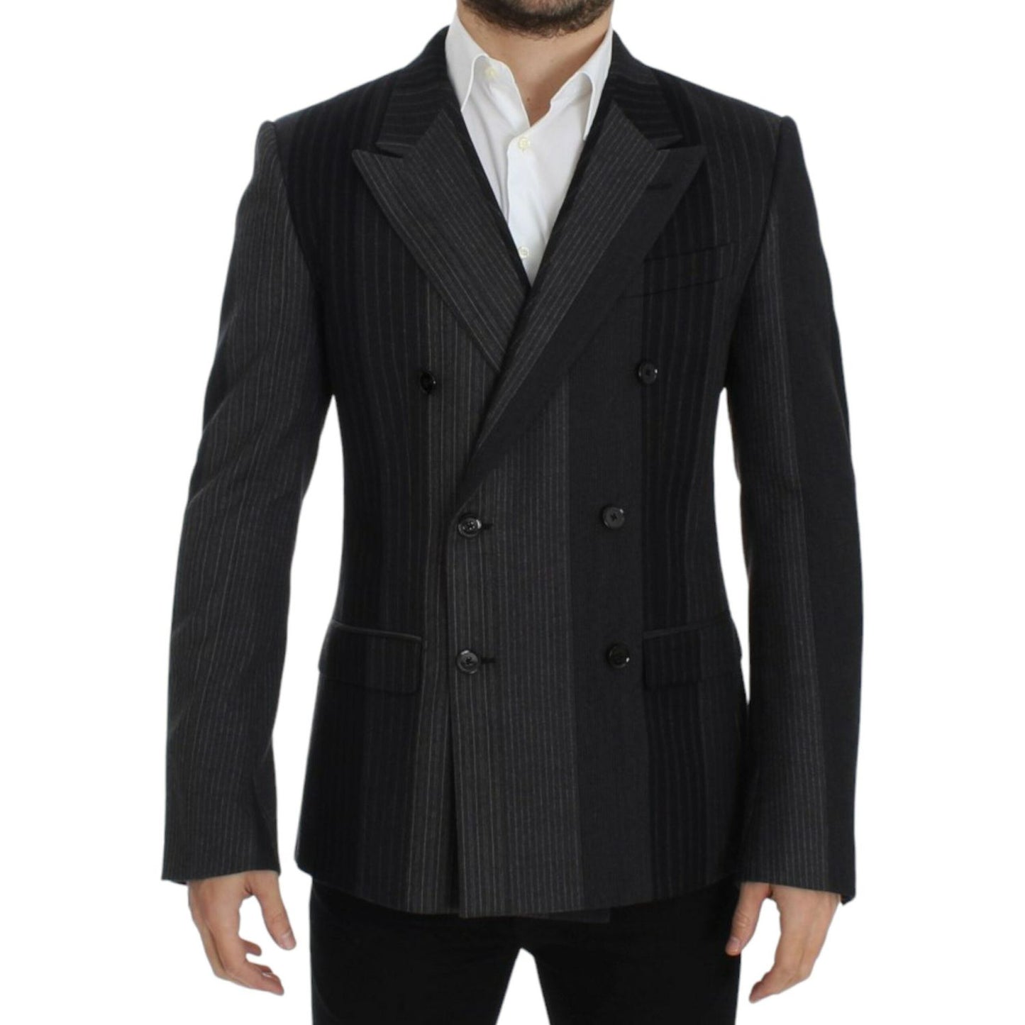 Dolce & Gabbana Gray striped wool stretch blazer SIG12232-1