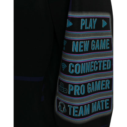 Dolce & Gabbana Black Logo Print Hooded Sweatshirt Sweater Dolce & Gabbana