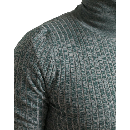 Dolce & Gabbana Green Polyester Turtleneck Pullover Sweater