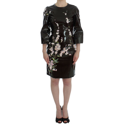Dolce & Gabbana Black floral 3/4 Sleeve sheath dress