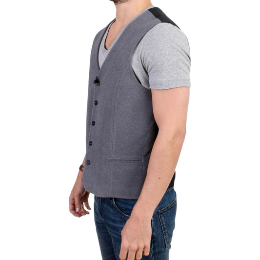 Costume National Gray cotton blend casual vest SIG10771-1