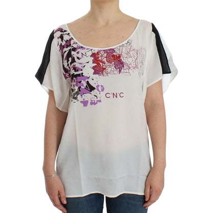 Costume National White motive print blouse