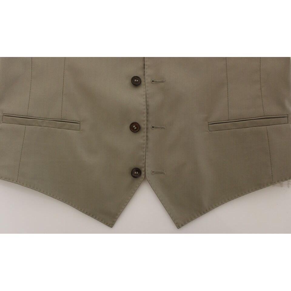 Dolce & Gabbana Beige Cotton Dress Vest Blazer Jacket