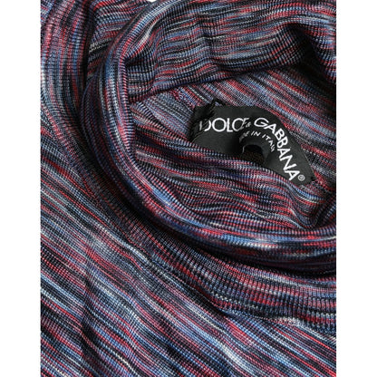 Dolce & Gabbana Blue Purple Turtleneck Pullover Sweater