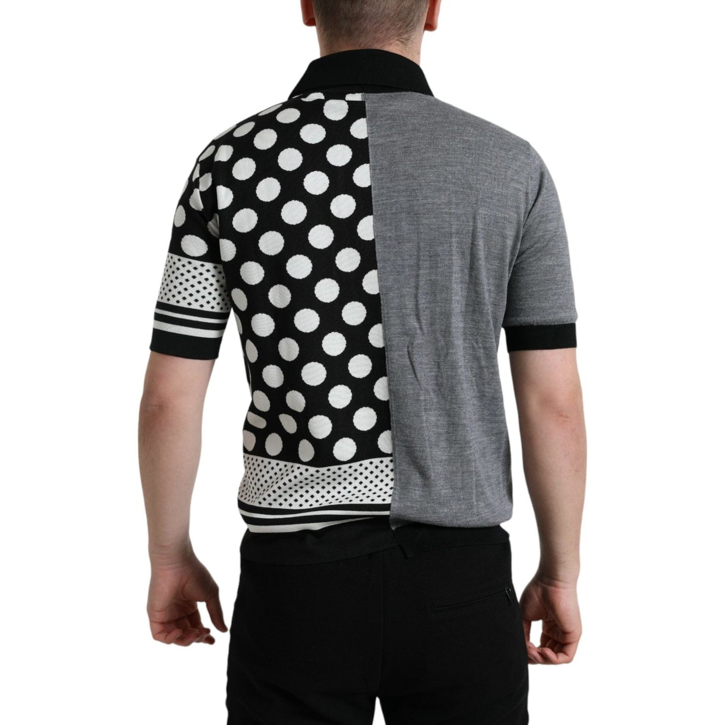 Dolce & Gabbana Black White Jumper Cardigan Polo Sweater Dolce & Gabbana