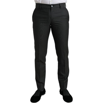 Dolce & Gabbana Dark Gray Stretch Slim Formal Pants Dolce & Gabbana