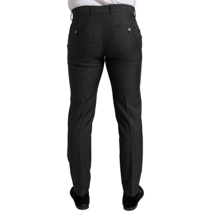Dolce & Gabbana Dark Gray Stretch Slim Formal Pants Dolce & Gabbana