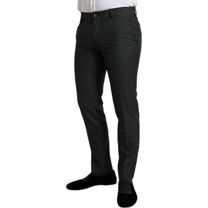 Dolce & Gabbana Dark Gray Stretch Slim Formal Pants Dolce & Gabbana