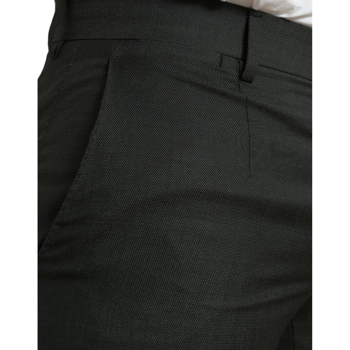 Dolce & Gabbana Dark Gray Stretch Slim Formal Pants Dolce & Gabbana