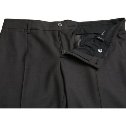 Dolce & Gabbana Dark Gray Stretch Slim Formal Pants Dolce & Gabbana
