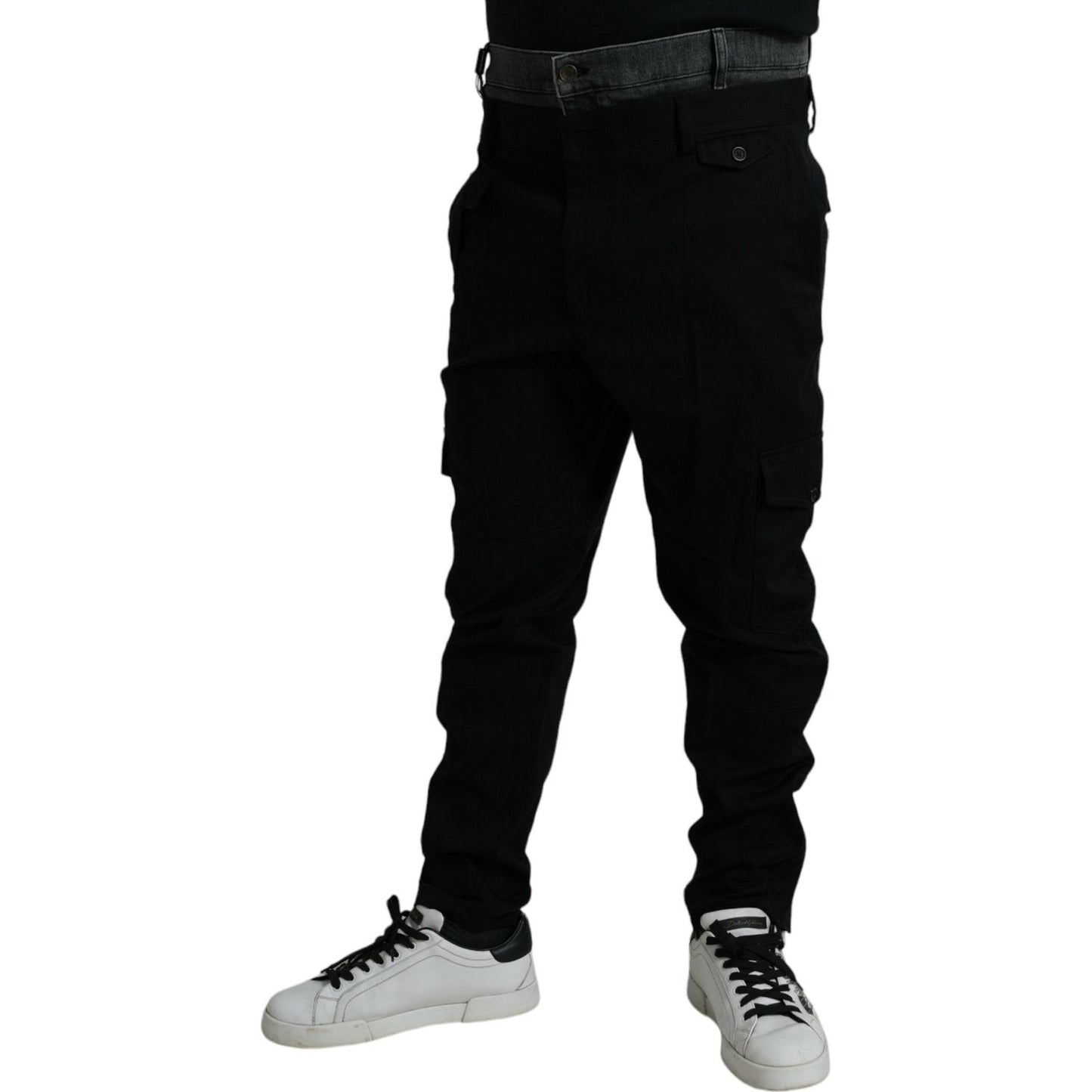 Dolce & Gabbana Black Gray slim Cotton Denim Jeans Dolce & Gabbana