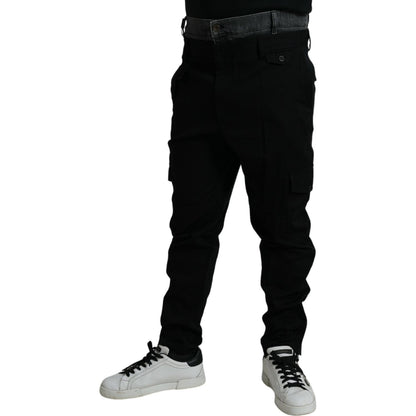 Dolce & Gabbana Black Gray slim Cotton Denim Jeans Dolce & Gabbana