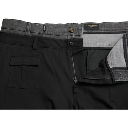 Dolce & Gabbana Black Gray slim Cotton Denim Jeans Dolce & Gabbana