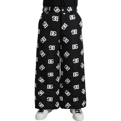 Dolce & Gabbana Black Logo DG Print Wide Leg Pants Dolce & Gabbana