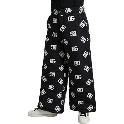 Dolce & Gabbana Black Logo DG Print Wide Leg Pants Dolce & Gabbana