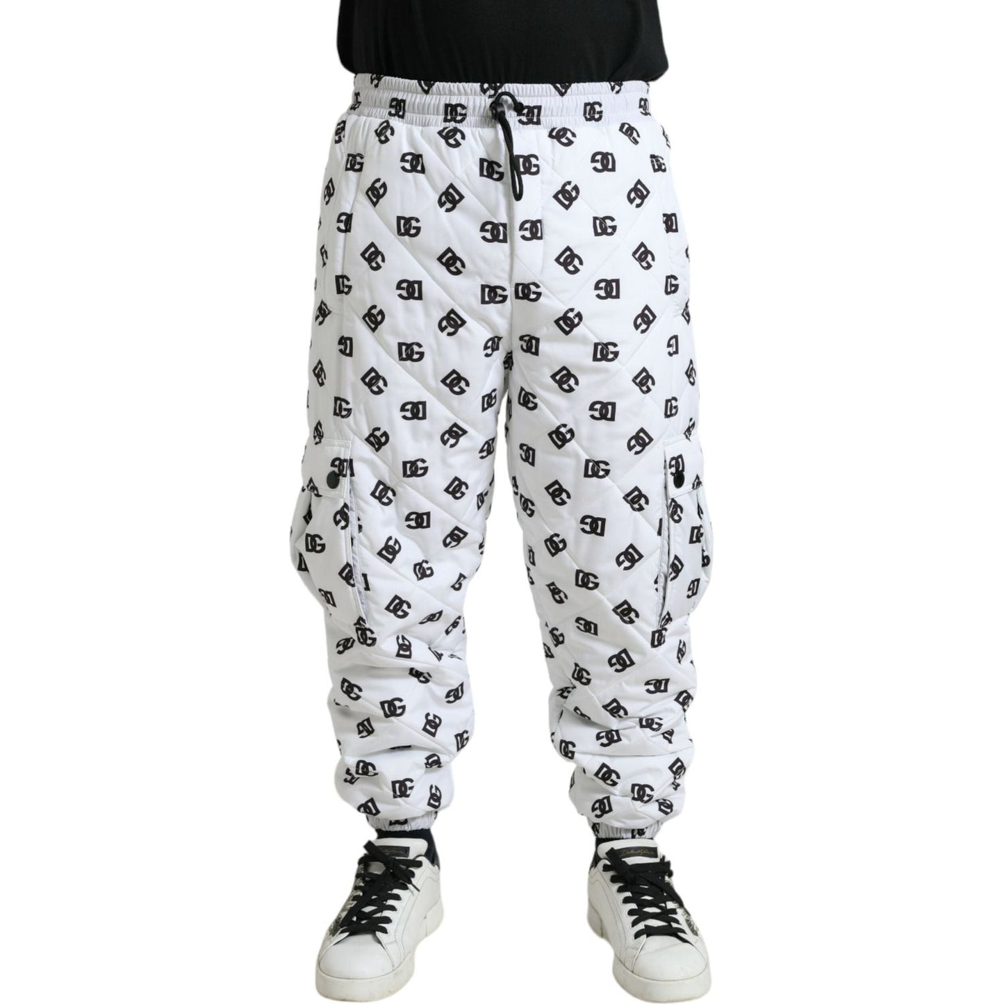 Dolce & Gabbana White Logo DG Print Men Jogger Sweatpants Pants Dolce & Gabbana