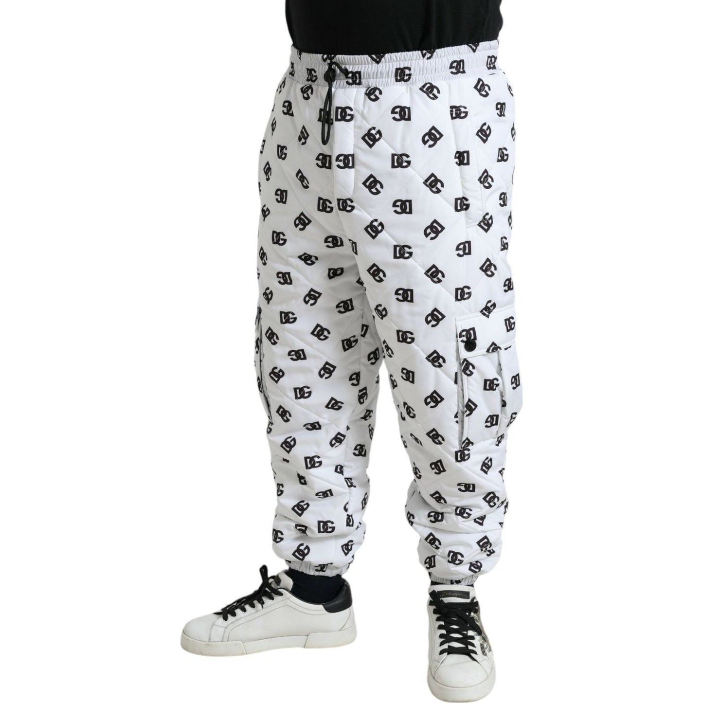 Dolce & Gabbana White Logo DG Print Men Jogger Sweatpants Pants Dolce & Gabbana