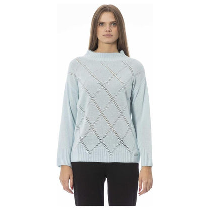 Baldinini Trend Light Blue Wool Women Sweater