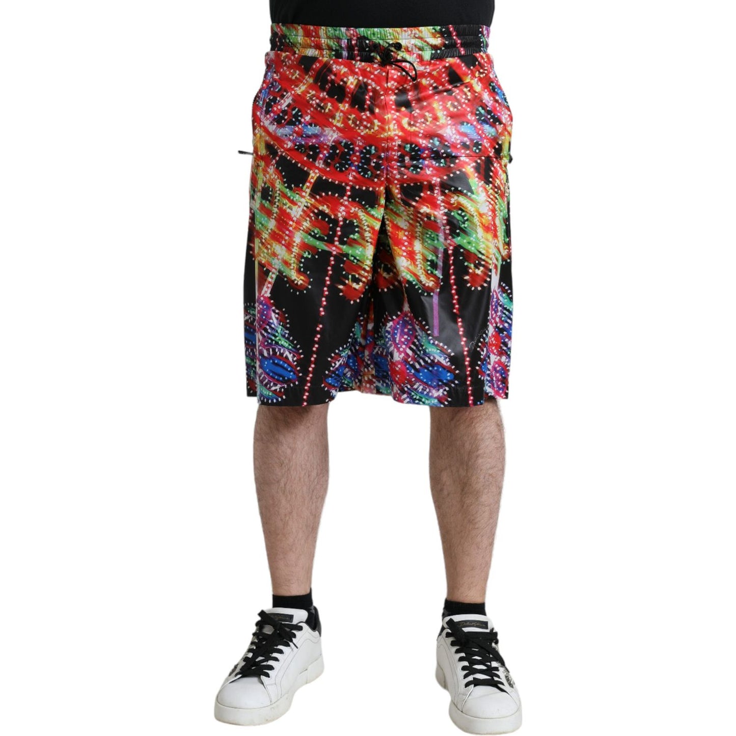 Dolce & Gabbana Multicolor Luminarie Print Men Bermuda Shorts Dolce & Gabbana