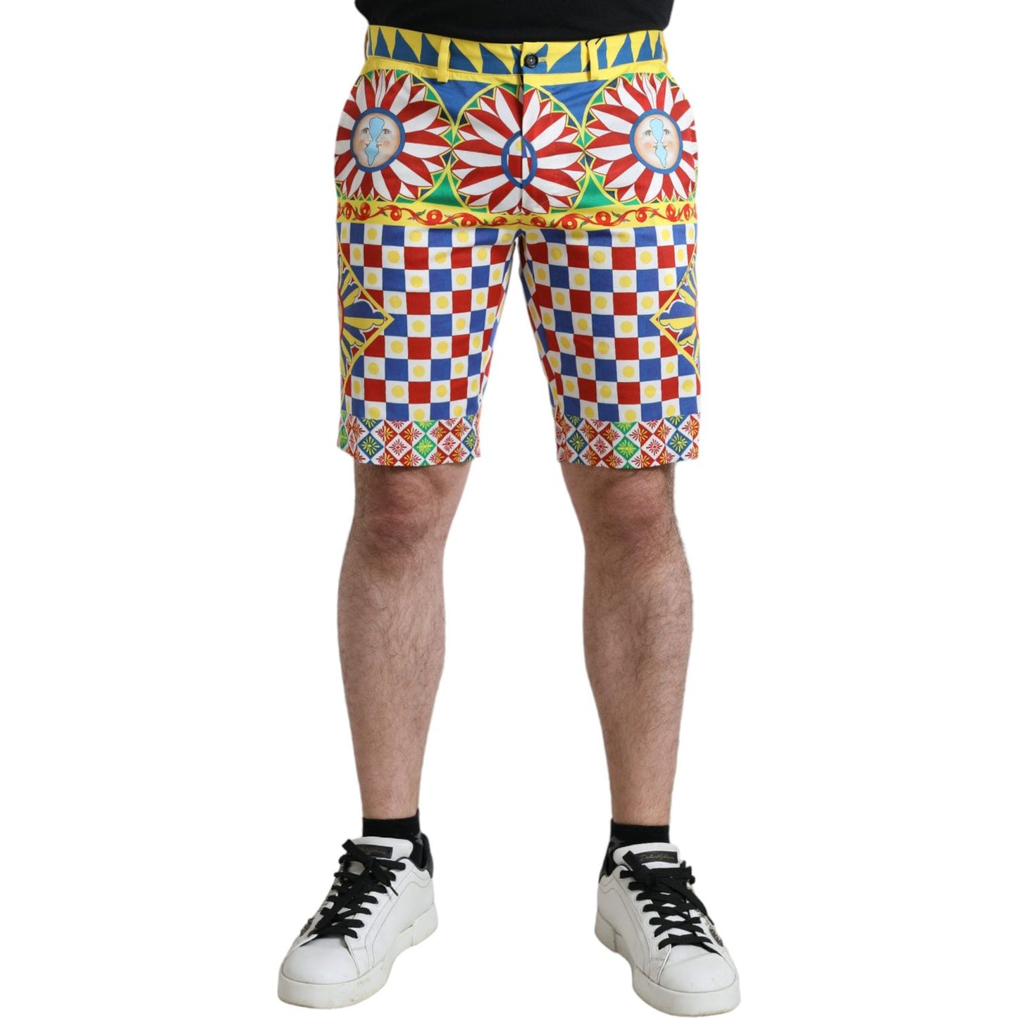 Dolce & Gabbana Multicolor Carretto Print Men Bermuda Shorts Dolce & Gabbana