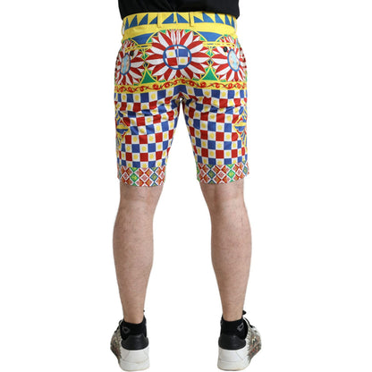 Dolce & Gabbana Multicolor Carretto Print Men Bermuda Shorts Dolce & Gabbana