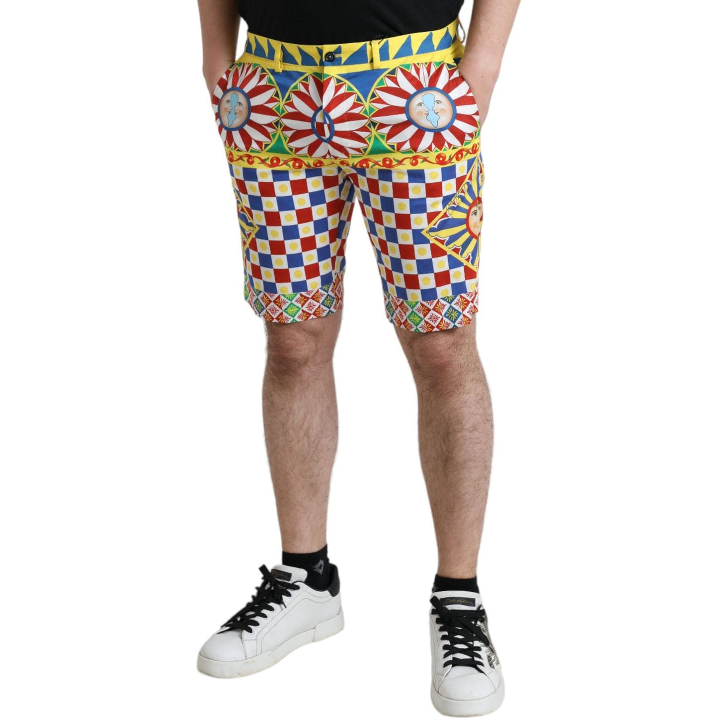 Dolce & Gabbana Multicolor Carretto Print Men Bermuda Shorts Dolce & Gabbana