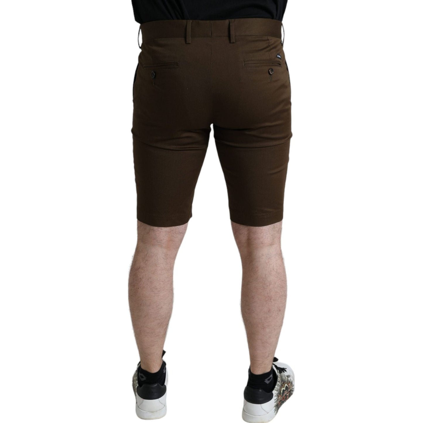 Dolce & Gabbana Brown Cotton Stretch Men Bermuda Shorts Dolce & Gabbana