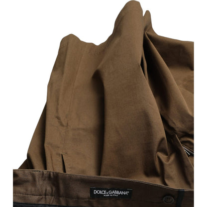 Dolce & Gabbana Brown Cotton Stretch Men Bermuda Shorts Dolce & Gabbana