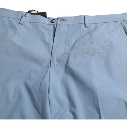 Dolce & Gabbana Sky Blue Cotton Folded Hem Men Bermuda Shorts Dolce & Gabbana