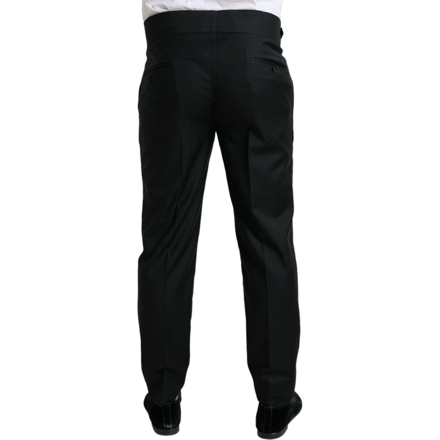 Dolce & Gabbana Black Wool Slim Fit Formal Trouser Dress Pants Dolce & Gabbana