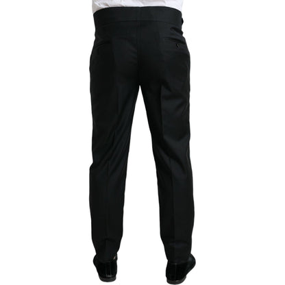 Dolce & Gabbana Black Wool Slim Fit Formal Trouser Dress Pants Dolce & Gabbana