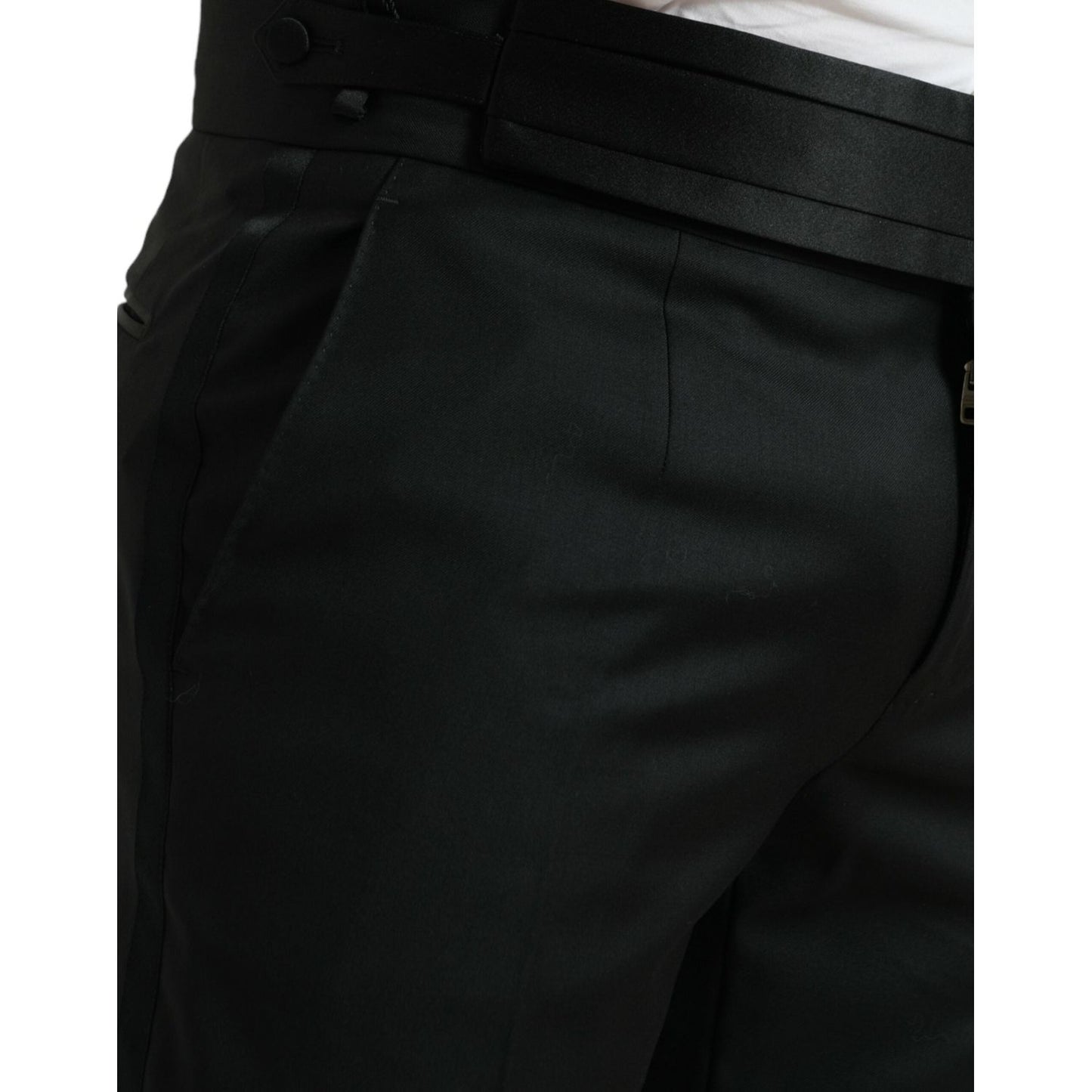 Dolce & Gabbana Black Wool Slim Fit Formal Trouser Dress Pants Dolce & Gabbana