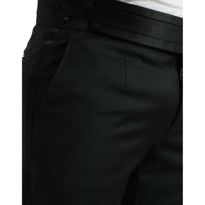 Dolce & Gabbana Black Wool Slim Fit Formal Trouser Dress Pants Dolce & Gabbana