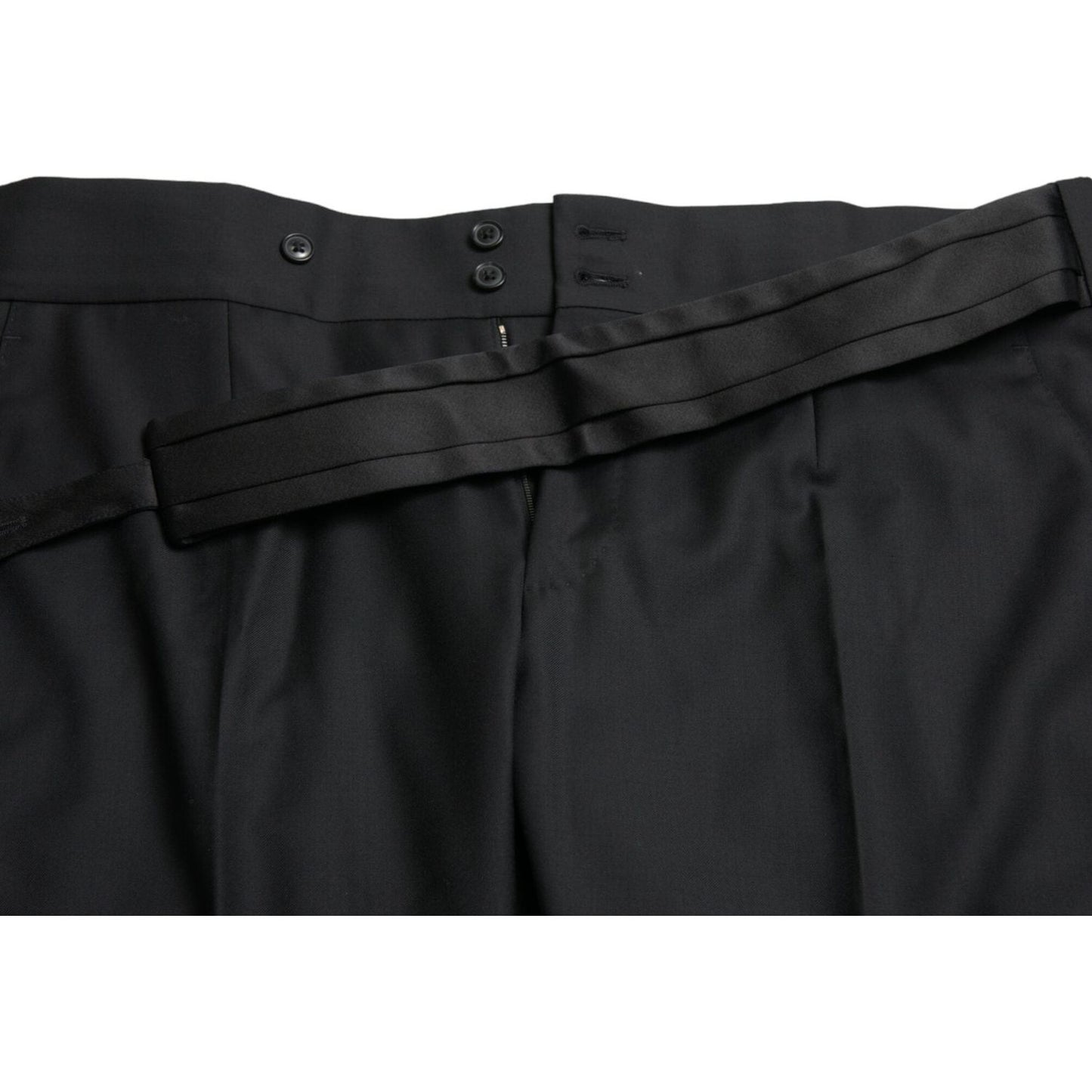 Dolce & Gabbana Black Wool Slim Fit Formal Trouser Dress Pants Dolce & Gabbana