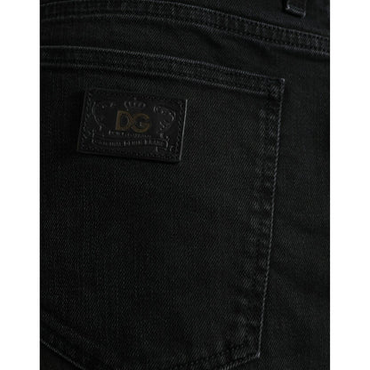 Dolce & Gabbana Black Cotton Stretch Bermuda Denim Shorts Dolce & Gabbana