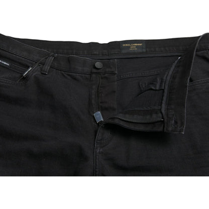 Dolce & Gabbana Black Cotton Stretch Bermuda Denim Shorts Dolce & Gabbana