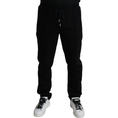 Dolce & Gabbana Black Cotton Skinny Jogger Sweatpants Pants Dolce & Gabbana