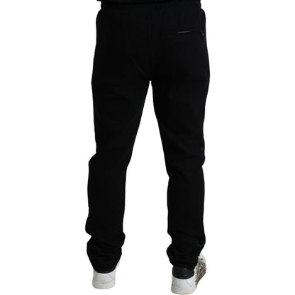 Dolce & Gabbana Black Cotton Skinny Jogger Sweatpants Pants Dolce & Gabbana