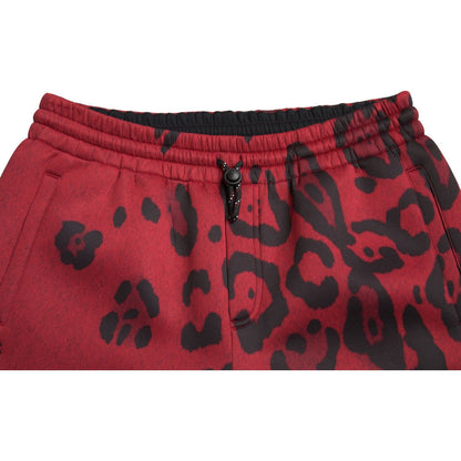 Dolce & Gabbana Red Black Leopard Stretch Jogger Pants Dolce & Gabbana