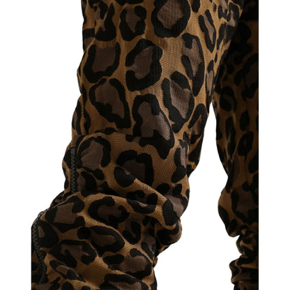 Dolce & Gabbana Brown Leopard Jacquard Jogger Pants Dolce & Gabbana
