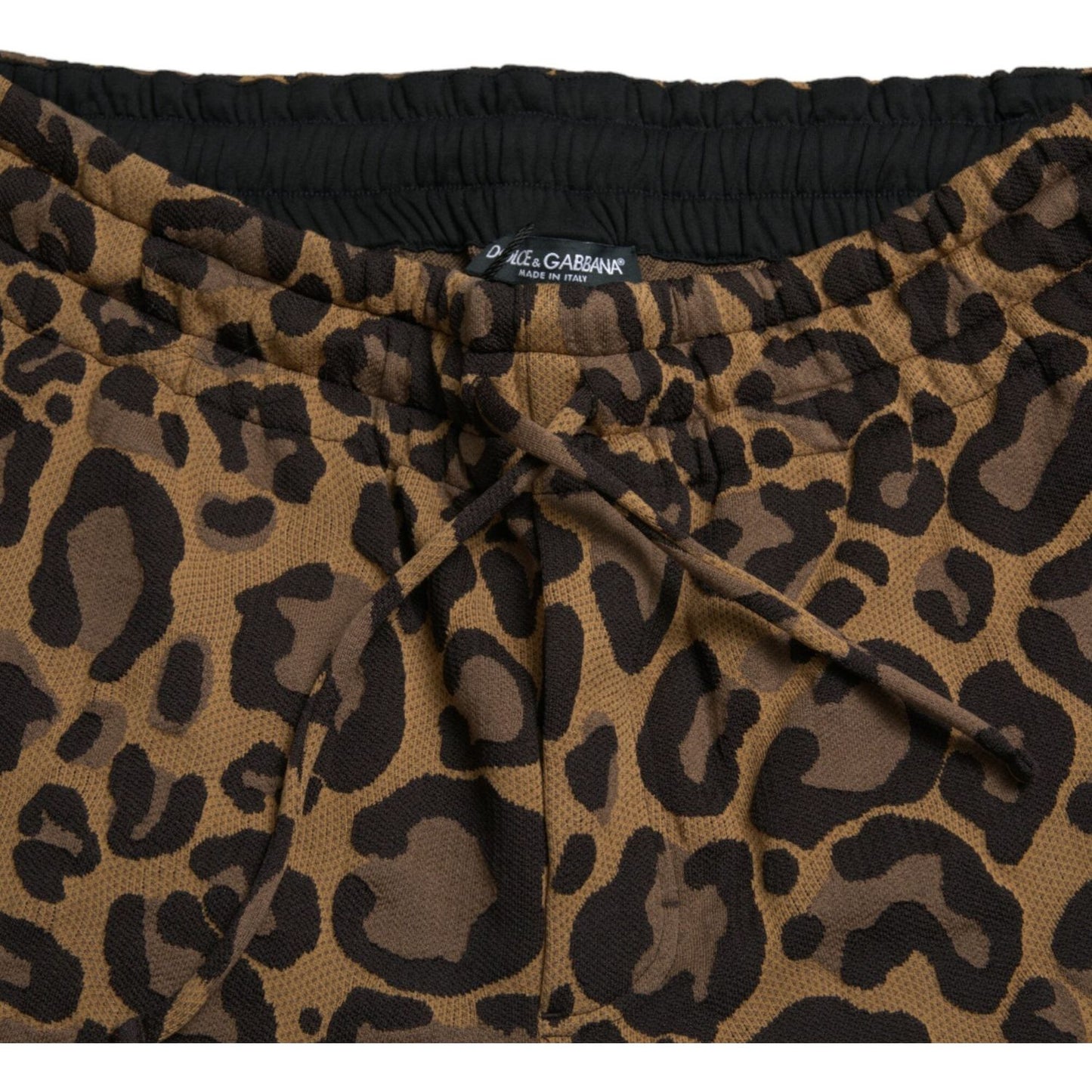 Dolce & Gabbana Brown Leopard Jacquard Jogger Pants Dolce & Gabbana