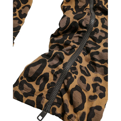 Dolce & Gabbana Brown Leopard Jacquard Jogger Pants Dolce & Gabbana