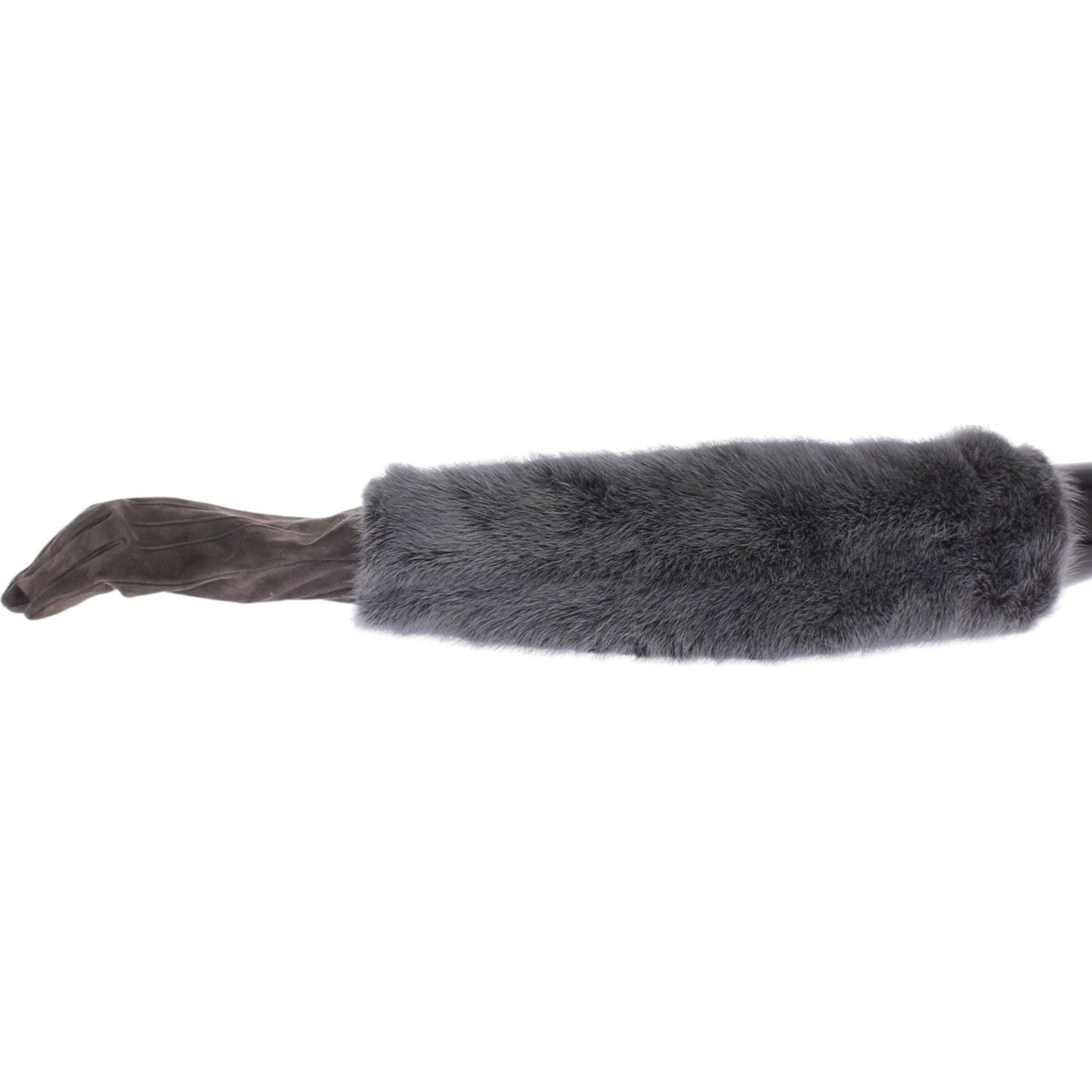 Dolce & Gabbana Gray Mink Fur Lambskin Suede Leather Gloves MOM11434-3