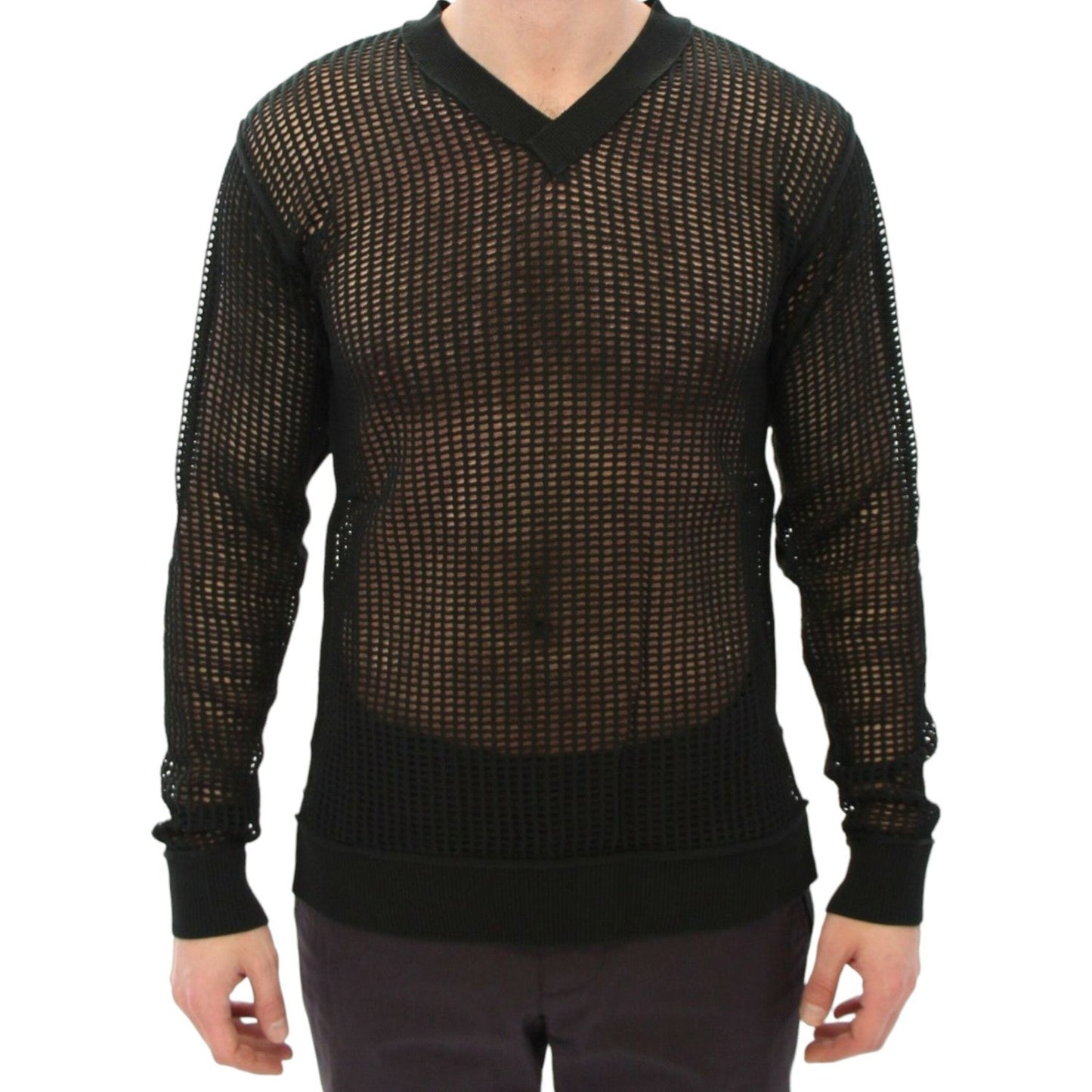 Dolce & Gabbana Dark Green Runway Netz Pullover Netted Sweater Dolce & Gabbana